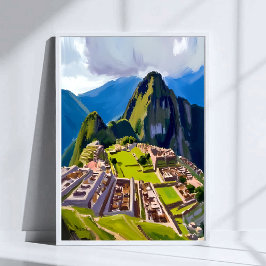 Machu Picchu Peru-målning Poster