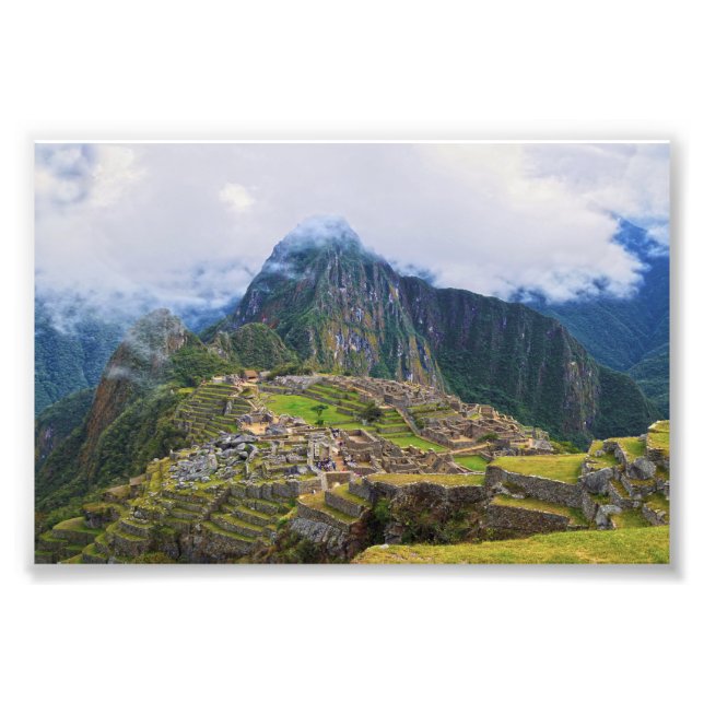 Machu Picchu, Peru, Overlook Fototryck (Framsidan)