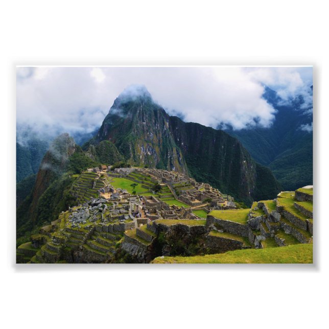 Machu Picchu, Peru, Overlook Fototryck (Framsidan)