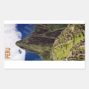 Machu Picchu, Peru Rektangulärt Klistermärke