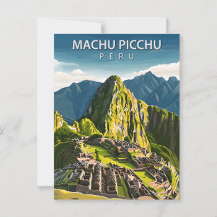 Machu Picchu Peru Resa Inka Ruiner Vykort