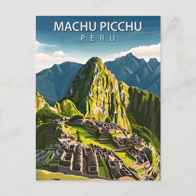 Machu Picchu Peru Resa Inka Ruiner Vykort (Framsida)