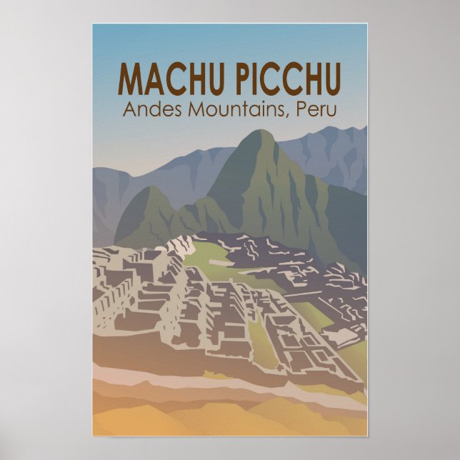 Machu Picchu Peru Resa Konst Vintage Poster (Framsidan)
