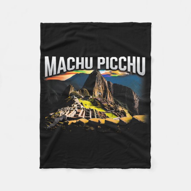 Machu Picchu Peru Resa Vandring Souvenir Gåva  Fleecefilt (Framsidan)
