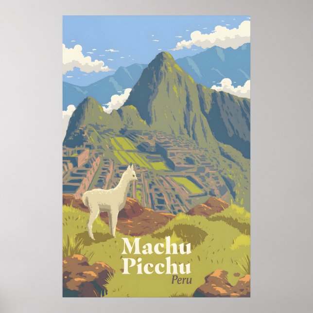 Machu Picchu Peru Resemålningaffisch Poster (Framsidan)
