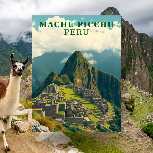 Machu Picchu Peru Resepostkort Vykort (Machu Picchu Peru Travel Postcard)