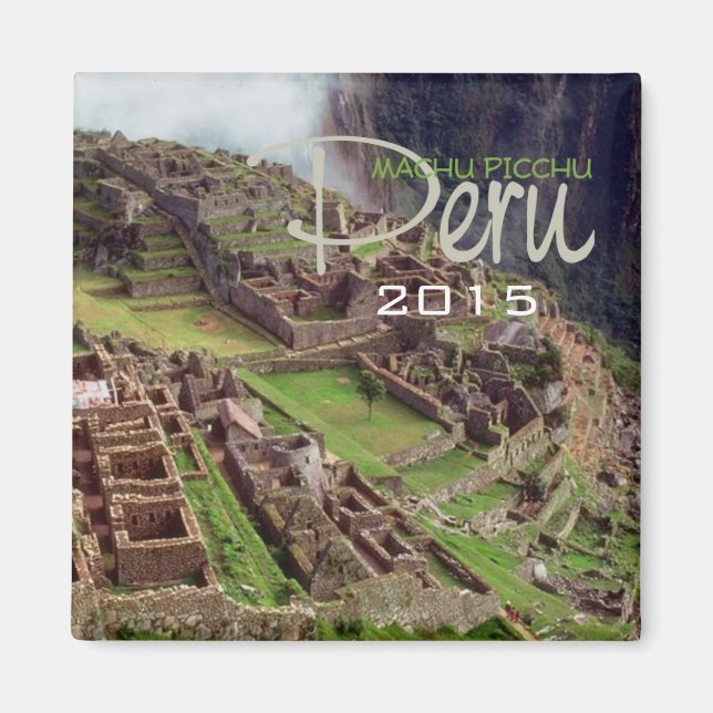 MACHU PICCHU Peru Souvenir Magnet Change År (Framsidan)