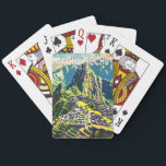 Machu Picchu Peru Sydamerika Travel Art Vintage Casinokort<br><div class="desc">Vektorteckningar för Machu Picchu-vektor. Machu Picchu är en incan citadel som ligger högt i bergen Andes i Peru,  ovanför floden Urubamba.</div>