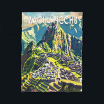 Machu Picchu Peru Sydamerika Travel Art Vintage Fleecefilt<br><div class="desc">Vektorteckningar för Machu Picchu-vektor. Machu Picchu är en incan citadel som ligger högt i bergen Andes i Peru,  ovanför floden Urubamba.</div>