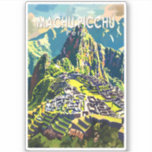 Machu Picchu Peru Sydamerika Travel Art Vintage Klistermärken<br><div class="desc">Vektorteckningar för Machu Picchu-vektor. Machu Picchu är en incan citadel som ligger högt i bergen Andes i Peru,  ovanför floden Urubamba.</div>
