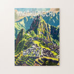 Machu Picchu Peru Sydamerika Travel Art Vintage Pussel<br><div class="desc">Vektorteckningar för Machu Picchu-vektor. Machu Picchu är en incan citadel som ligger högt i bergen Andes i Peru,  ovanför floden Urubamba.</div>