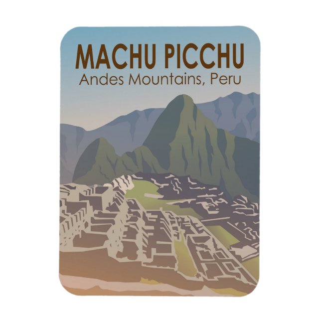 Machu Picchu Peru Travel Art Vintage Magnet (Vertikal)