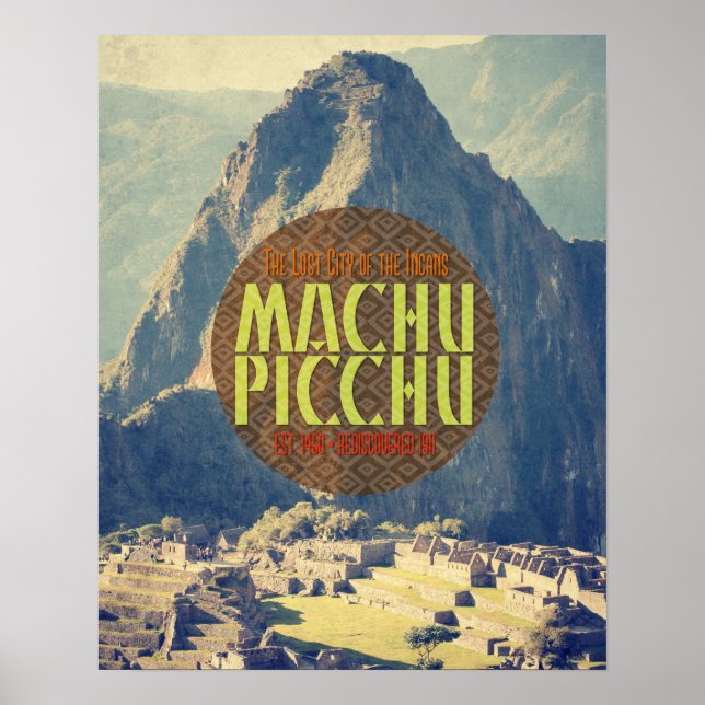 Machu Picchu Peru Travel Poster (Framsidan)