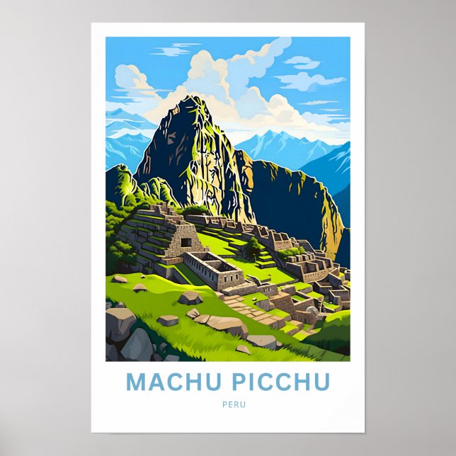 Machu Picchu Peru Travel Skriv ut Poster (Framsidan)