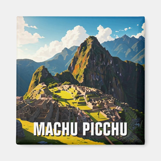 Machu Picchu Peru Travel Souvenir Magnet (Framsidan)