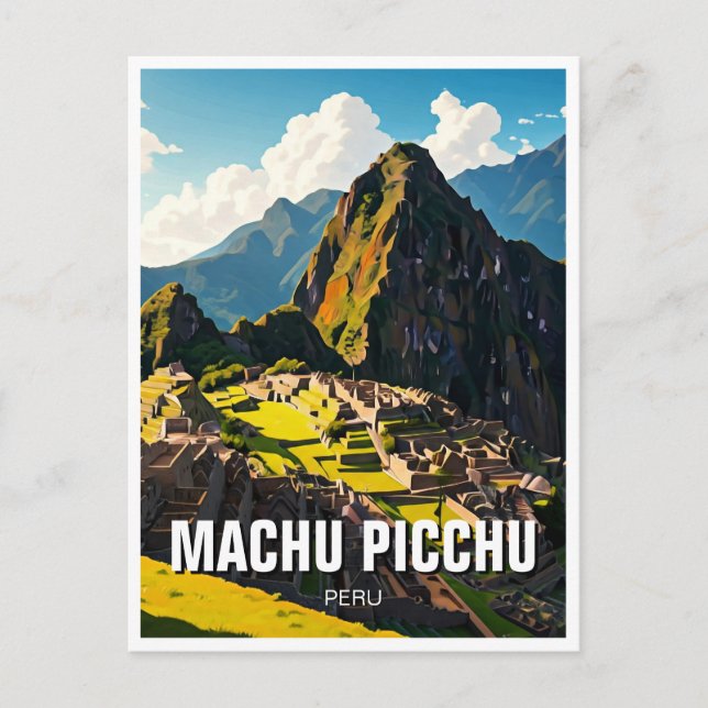 Machu Picchu Peru Travel Souvenir Vykort (Framsida)