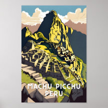 Machu picchu peru vintage resor latin alpaca