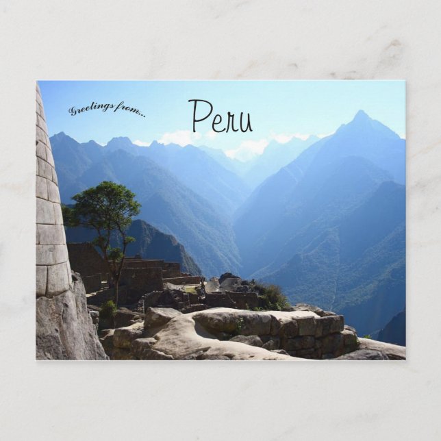 Machu Picchu Peru Vykort (Framsida)