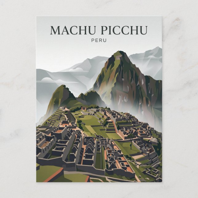 Machu Picchu Peru Vykort (Framsida)
