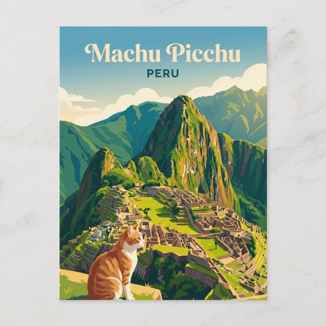 Machu Picchu Peru Vykort (Framsida)