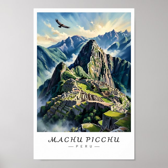 Machu Picchu Peru Wall Art, Inca City Poster (Framsidan)