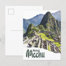 Machu Picchu Peru Watercolor Painting Travel