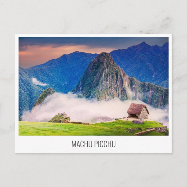 Machu Picchu, Perus vykort för resor (Framsida)