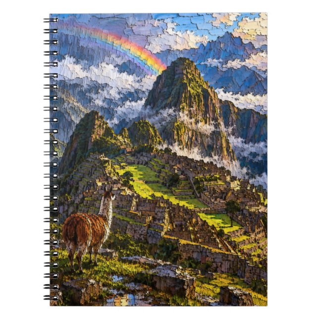 Machu Picchu Regnbåge Anteckningsbok (Framsidan)
