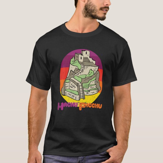Machu Picchu Retro Peru Inca Town Sydamerika Pr T Shirt (Framsida)