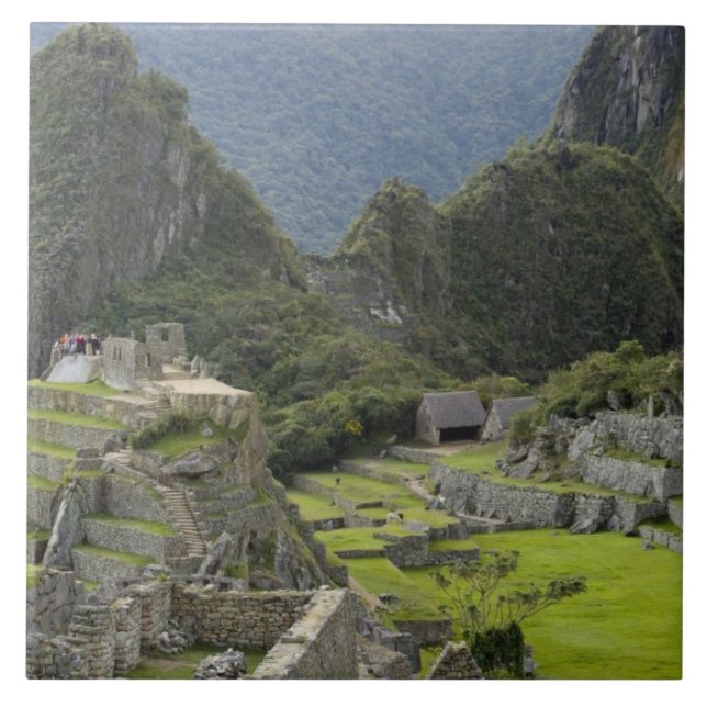 Machu Picchu, ruiner av Inca-stad, Peru. 2 Kakelplatta (Framsidan)