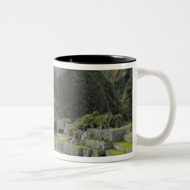 Machu Picchu, ruiner av Inka-staden, Peru. 2 Två-Tonad Mugg (Höger)