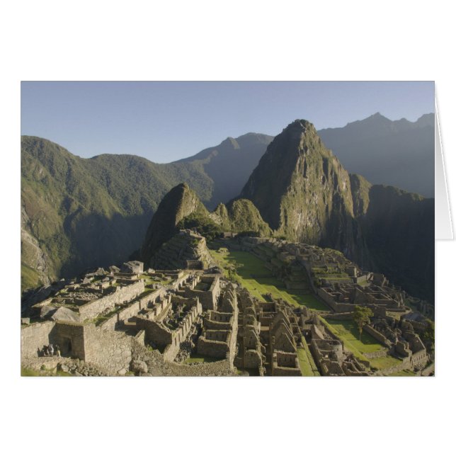 Machu Picchu, ruiner av Inka-staden, Peru. Hälsningskort (Framsidan Horizontal)