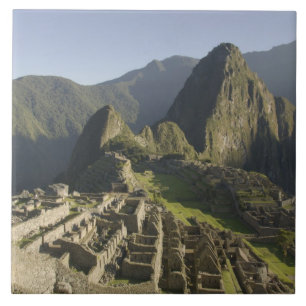 Machu Picchu, ruiner av Inka-staden, Peru. Kakelplatta