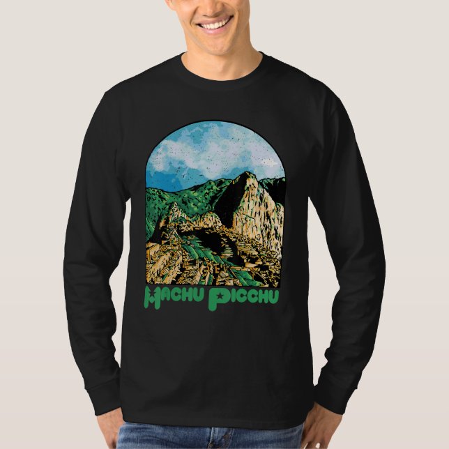 Machu Picchu Souvenir Peru Ruined city South Ameri T Shirt (Framsida)