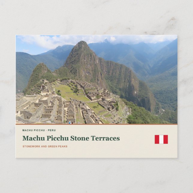 Machu Picchu Stenterrasser Vykort (Framsida)