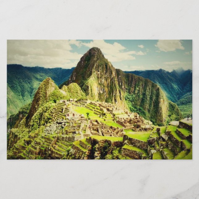 Machu Picchu stiliserat pappersark (Framsida)