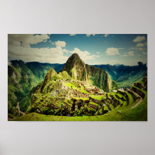 Machu Picchu stilized Poster