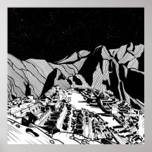 Machu Picchu - svart och vitt landskap