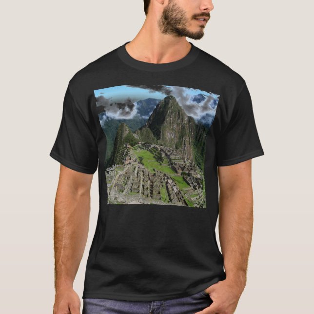Machu Picchu svart skjorta T Shirt (Framsida)
