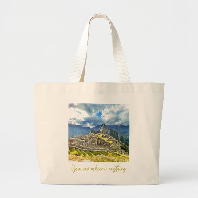 Machu Picchu Tote Bag Jumbo Tygkasse (Framsidan)