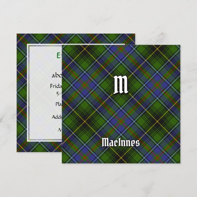 MacInnes klan tartan Inbjudningar (Fram/baksida)