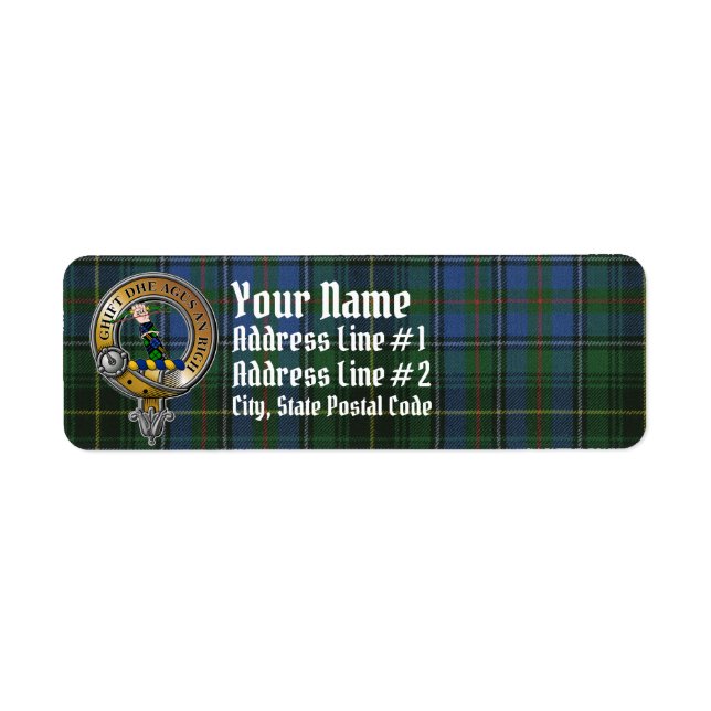 MacInnes Tartan & Badge Returadress Etikett (Framsidan)