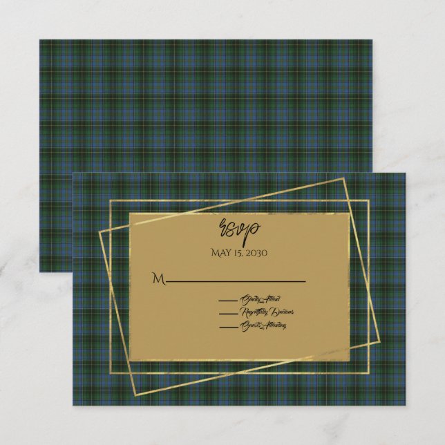 MacInnis Tartan Play Bröllop OSA Kort (Fram/baksida)
