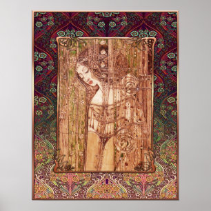 Macintosh med Art nouveau-bakgrund Poster