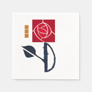 MacIntosh Röd ros Papper Napkins Pappersservett