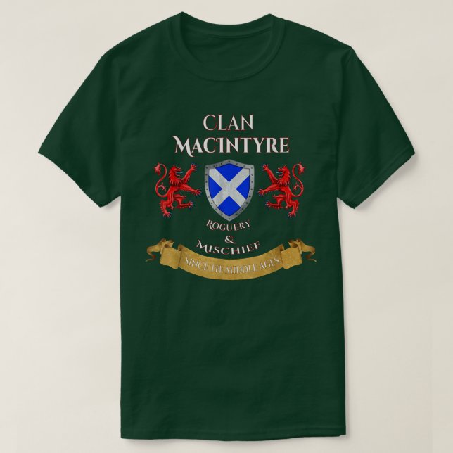 MacIntyre Scottish Family Clan Middle Ages Mischie T Shirt (Design framsida)