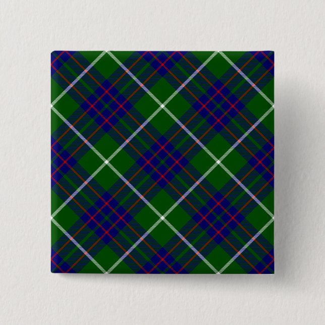 MacIntyre tartan grönt blue plaid Knapp (Framsida)