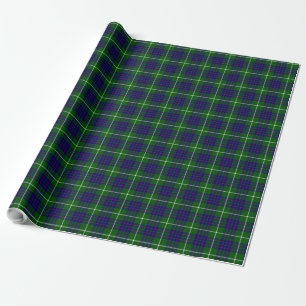MacIntyre tartan grönt blue plaid Presentpapper