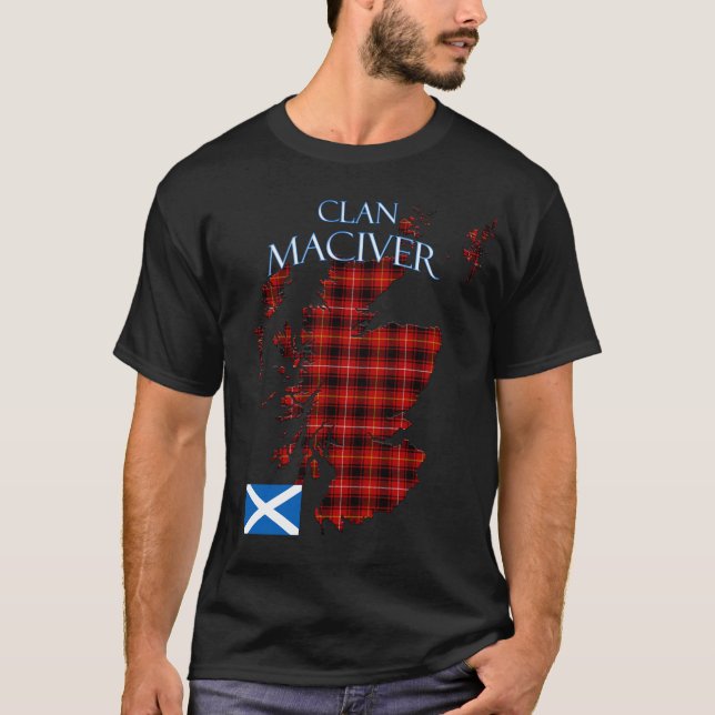 MacIver Scottish Klan Tartan Scotland T Shirt (Framsida)