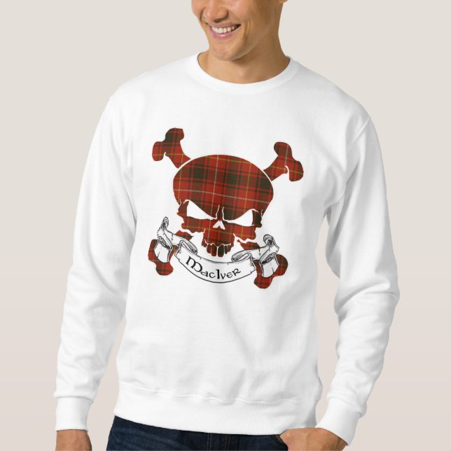MacIver Tartan Skull Långärmad Tröja (Framsida)